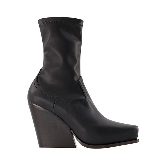 Cowboy Boots in Black Synthetic Leather - Picture 1 of 3